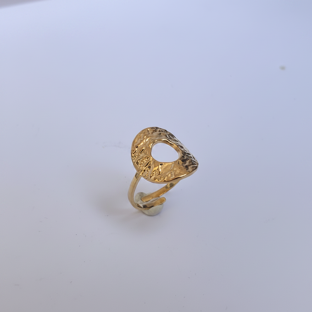 Bague Ovale Dorée Martelée