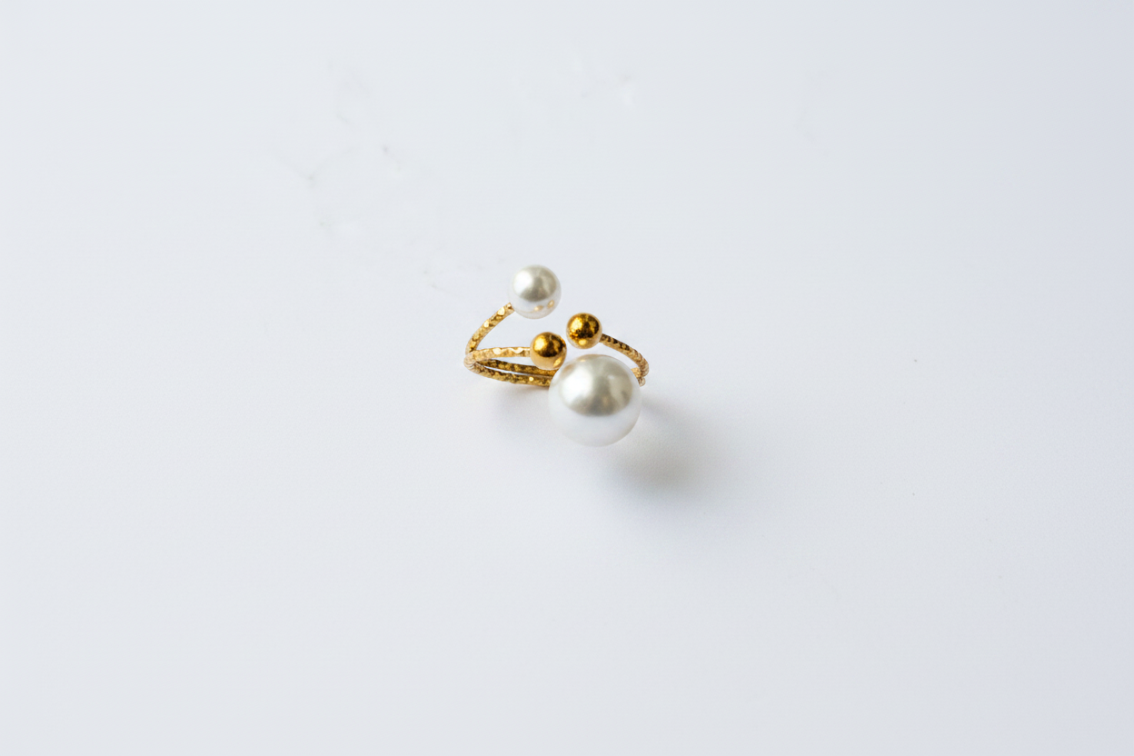 Bague Double Perle & Or