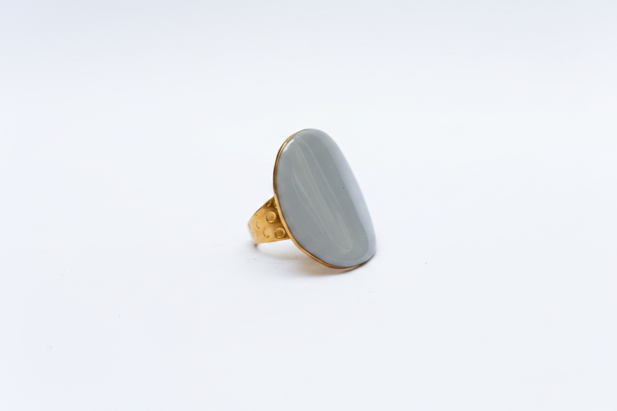 Bague Chevalière Pierre Ovale