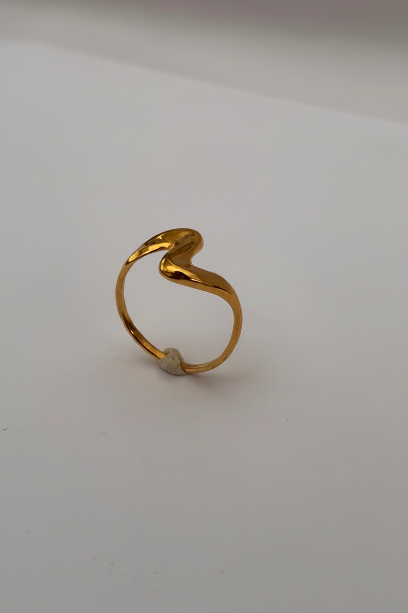 Bague Double Gouttes Dorée