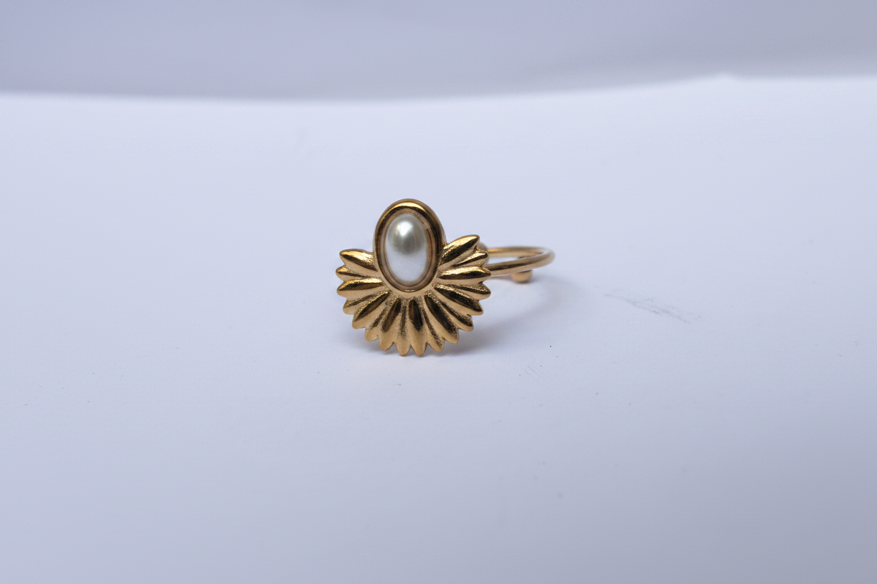 Bague Soleil Perle Dorée - vue 5