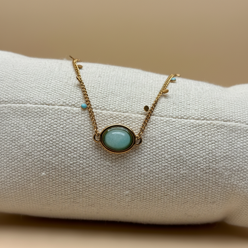 Bracelet turquoise coussin gros plan