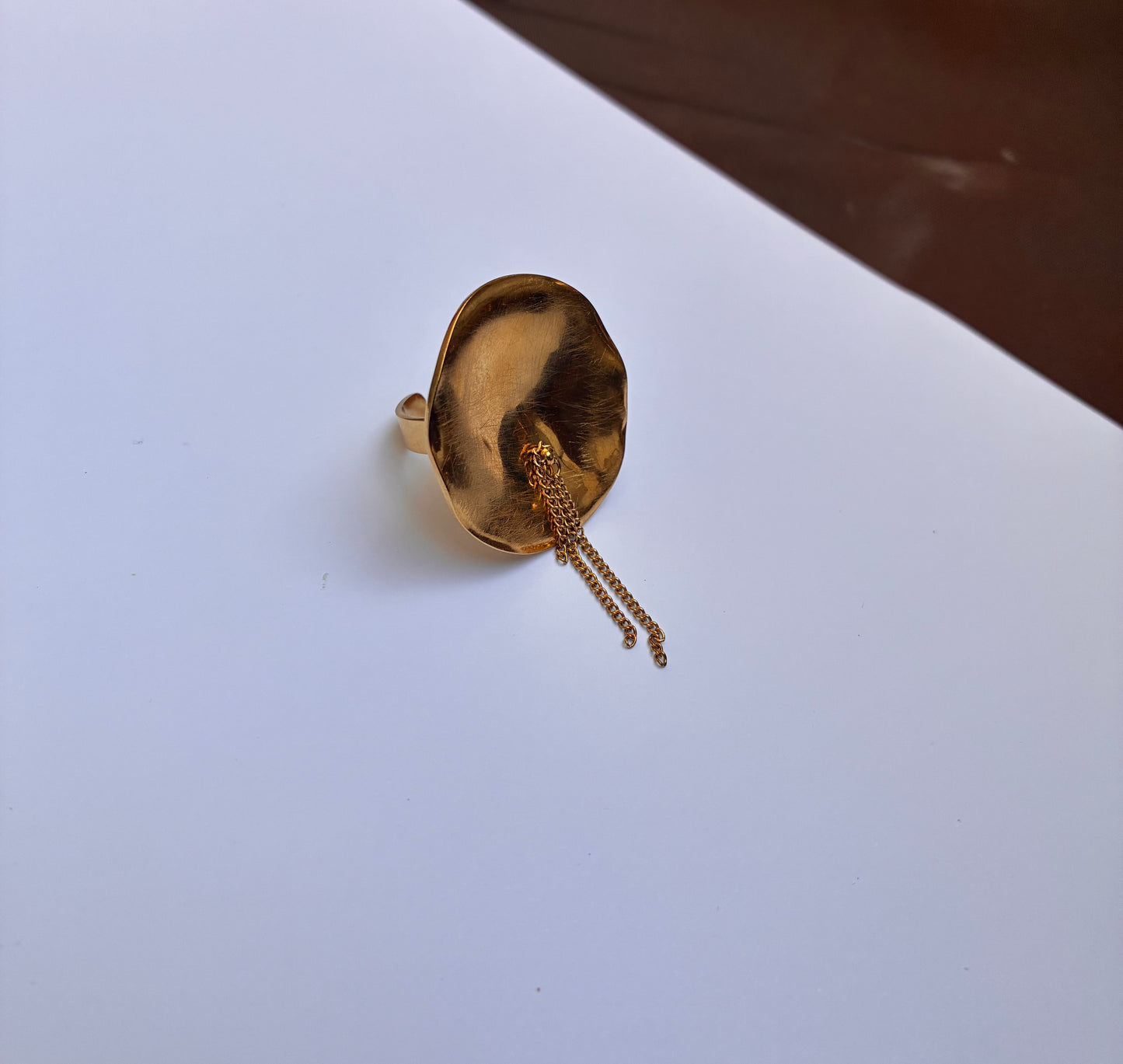 bague dorée ajustable