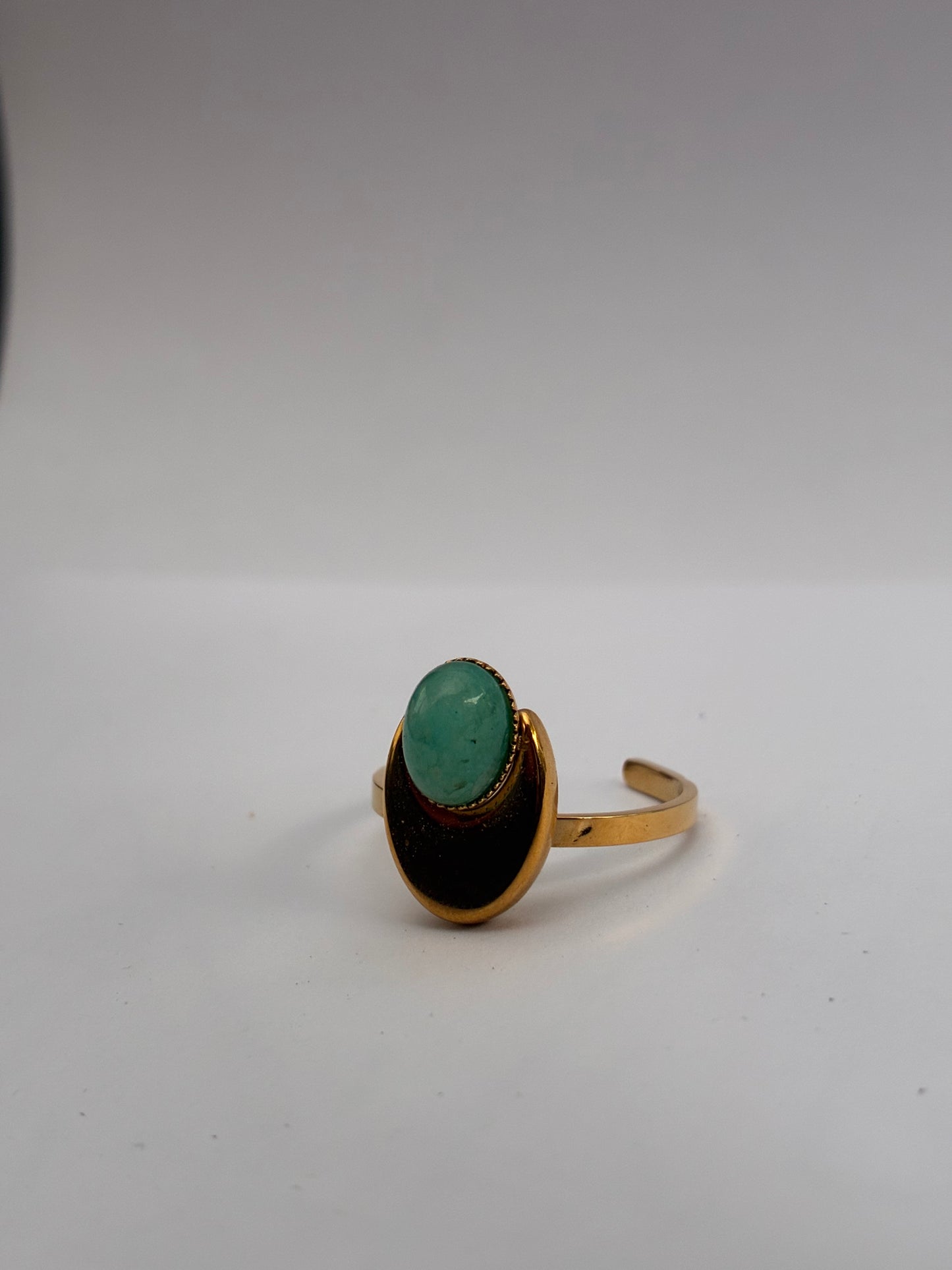 Bague Pierre Turquoise Ovale Dorée