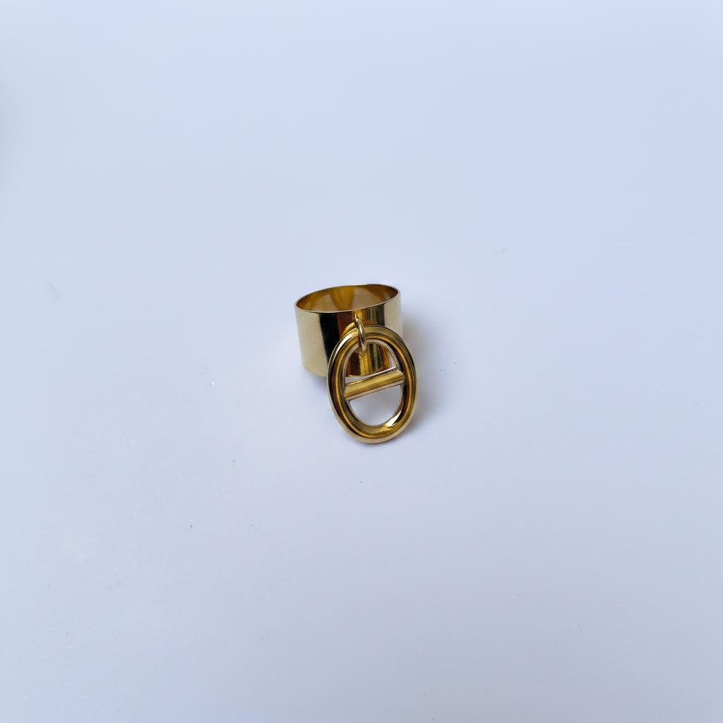 Bague Dorée Chaîne Marine