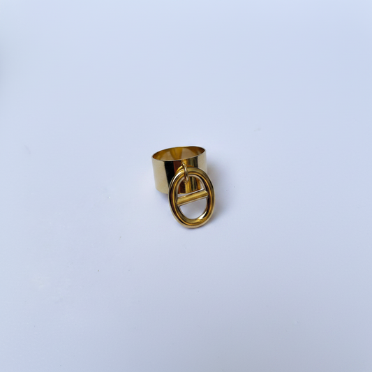 Bague Dorée Chaîne Marine
