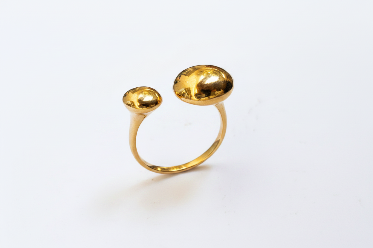 Bague Double Dôme Dorée