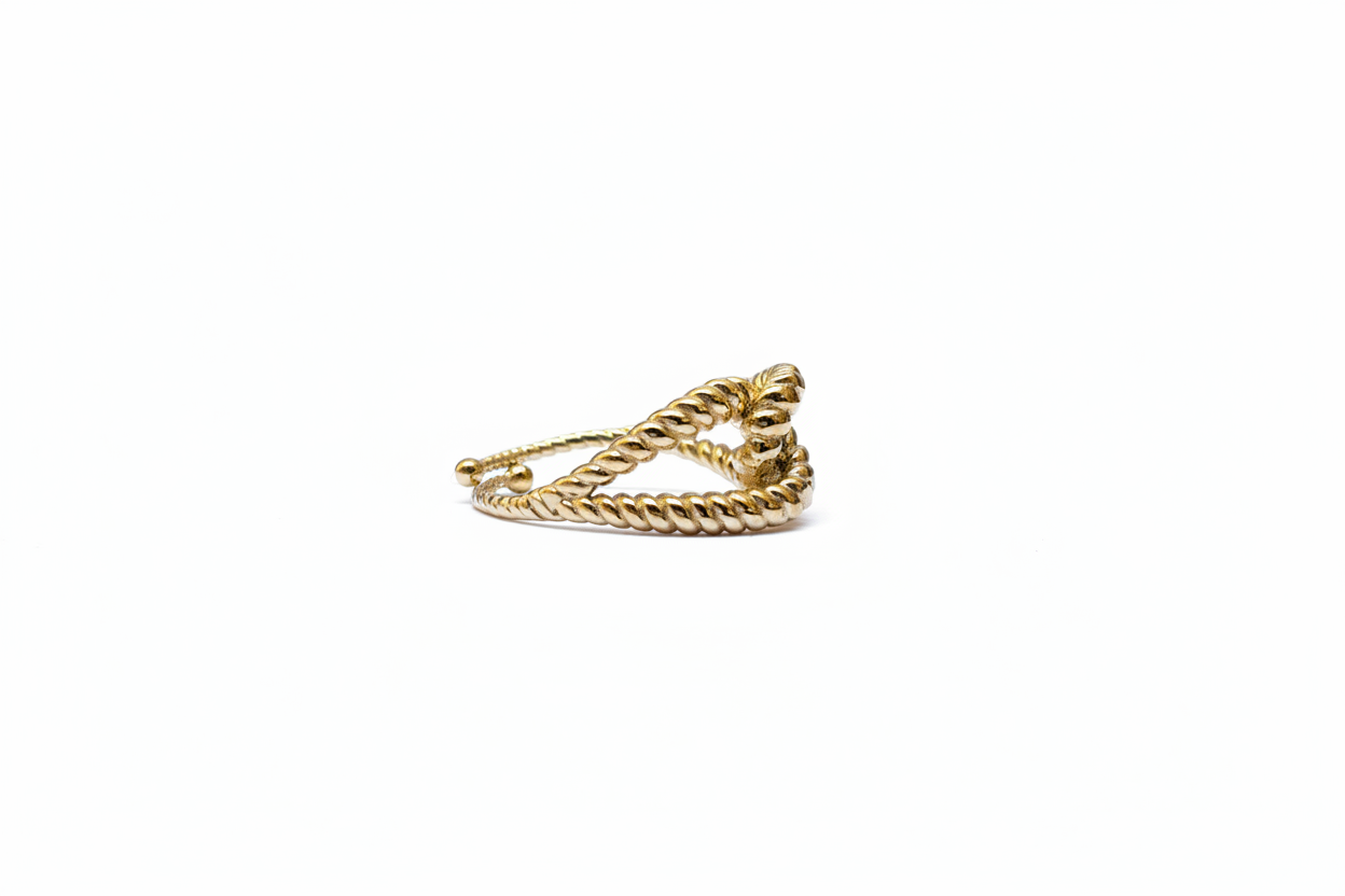 Bague Nœud Torsadée Dorée