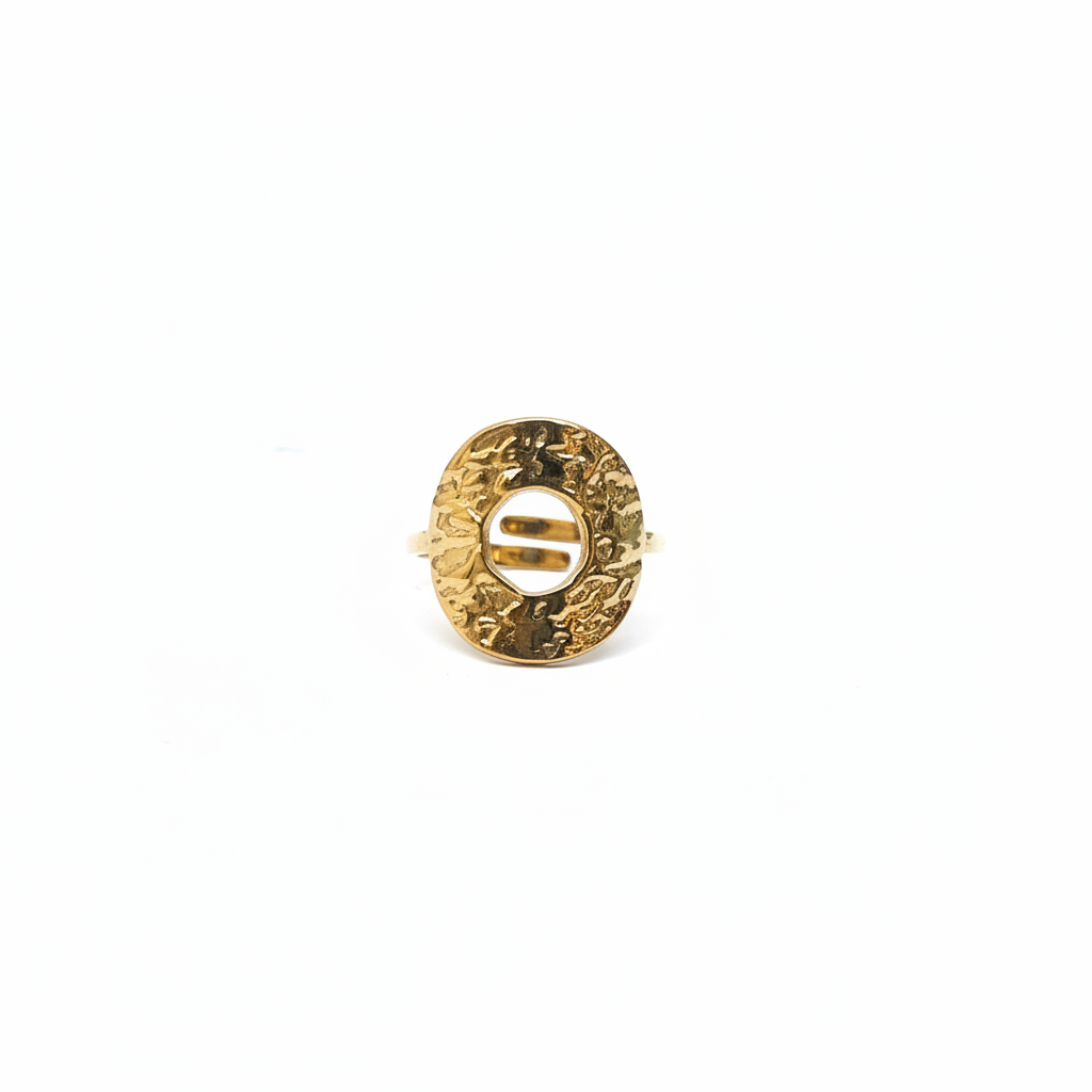 Bague Ovale Dorée Martelée