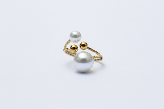 Bague Double Perle & Or