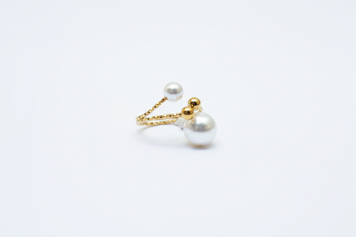 Bague Double Perle & Or
