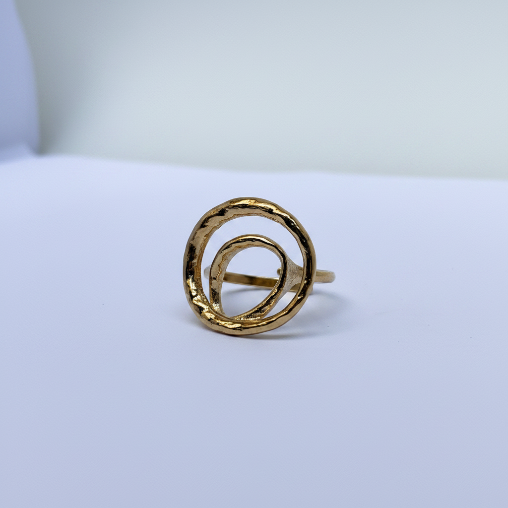 Bague Spirale Dorée Ajustable