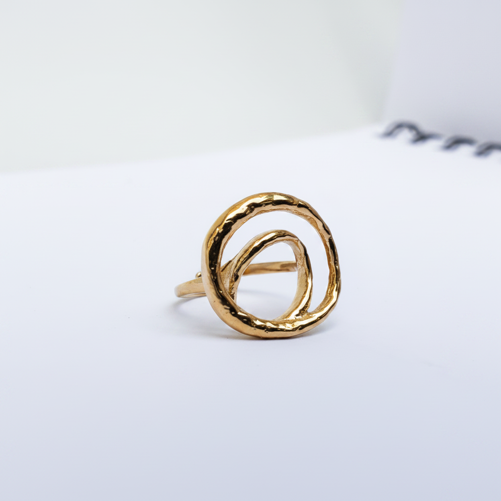 Bague Spirale Dorée Ajustable