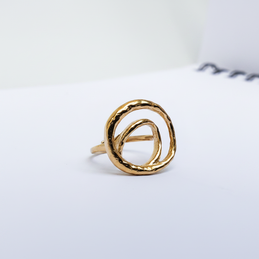 Bague Spirale Dorée Ajustable