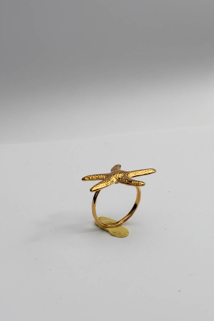 Bague Étoile de Mer Dorée
