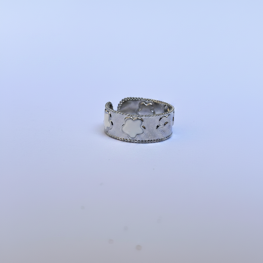 Bague Trèfle Ajustable - Or ou Argent