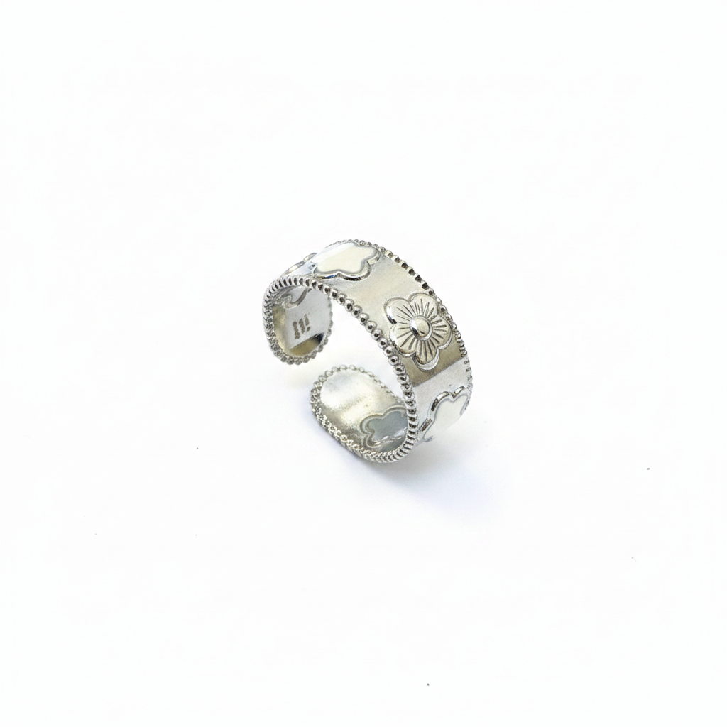 Bague Trèfle Ajustable - Or ou Argent