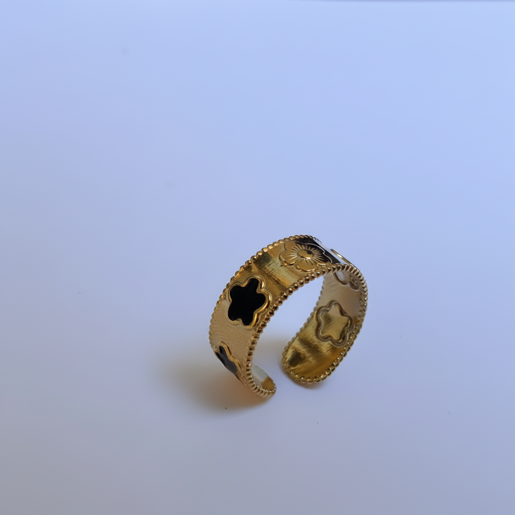 Bague Trèfle Ajustable - Or ou Argent