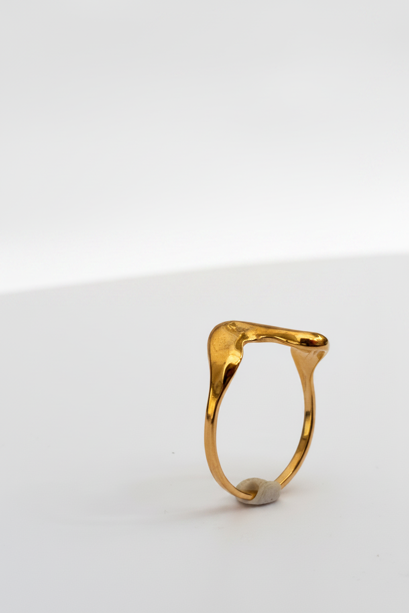 Bague Double Gouttes Dorée
