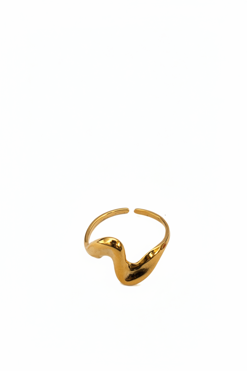 Bague Double Gouttes Dorée