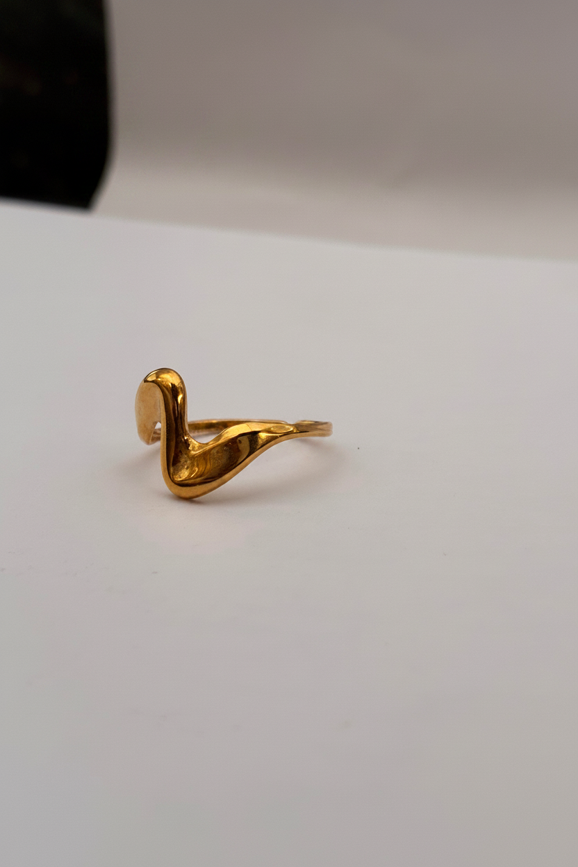 Bague Double Gouttes Dorée