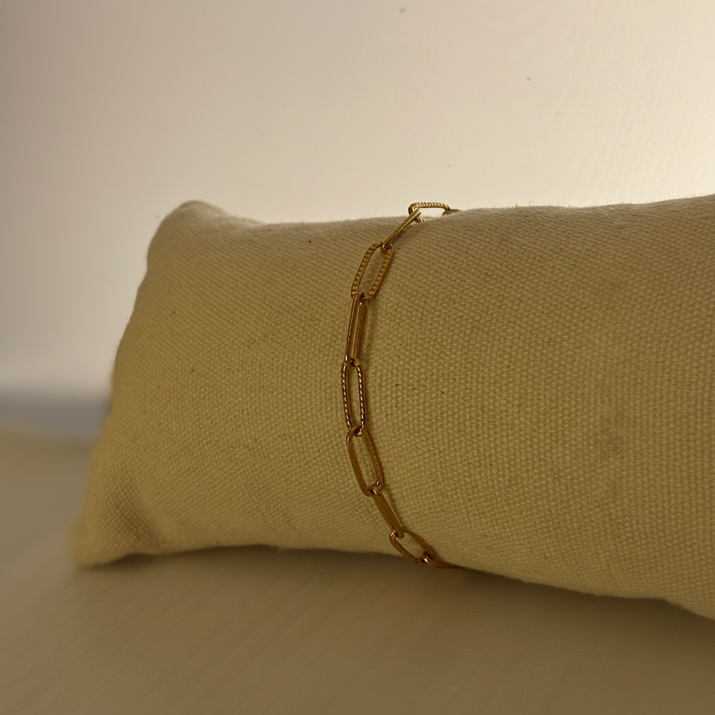 Bracelet Chaîne Paperclip dorée