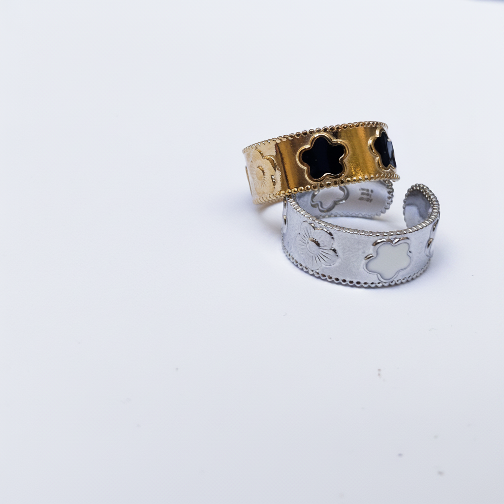 Bague Trèfle Ajustable - Or ou Argent