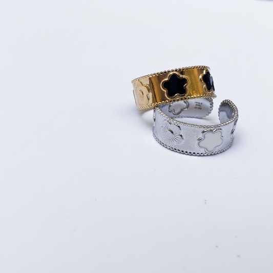 Bague Trèfle Ajustable - Or ou Argent