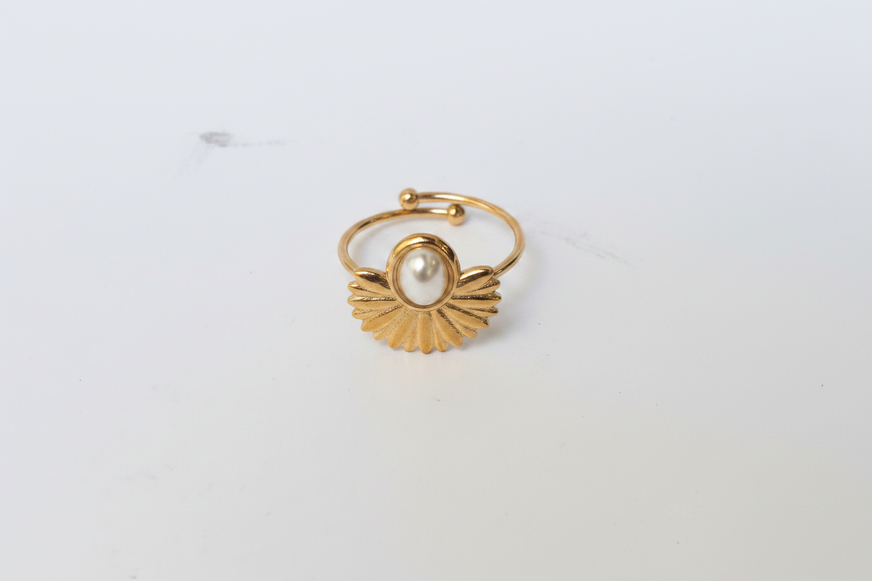 Bague Soleil Perle Dorée - vue 4