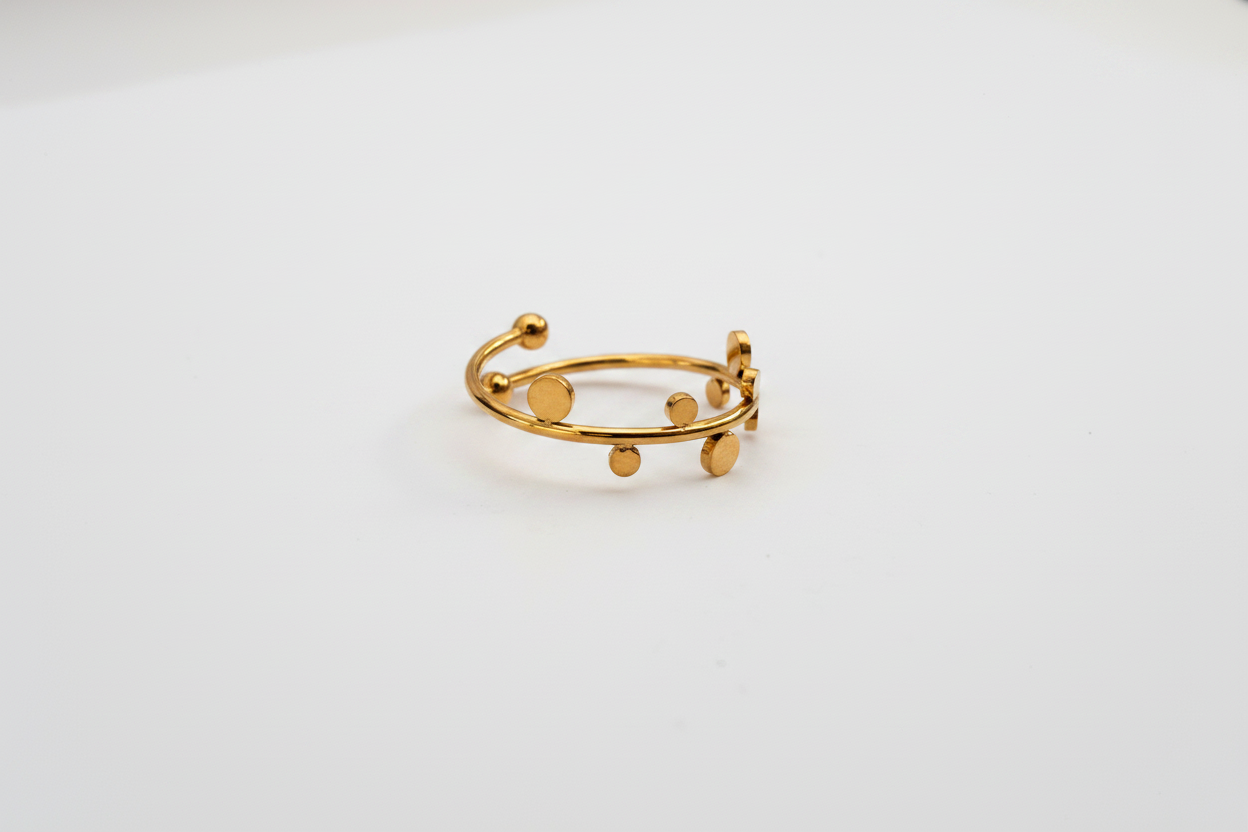 Bague Disques Dorés - vue 2