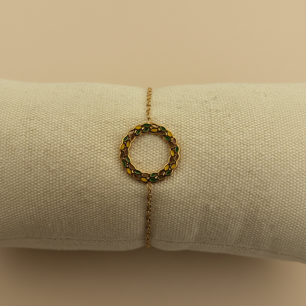 Bracelet cercle émail coussin vue face
