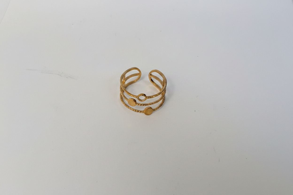 Bague Triple Anneau Dorée - vue 3