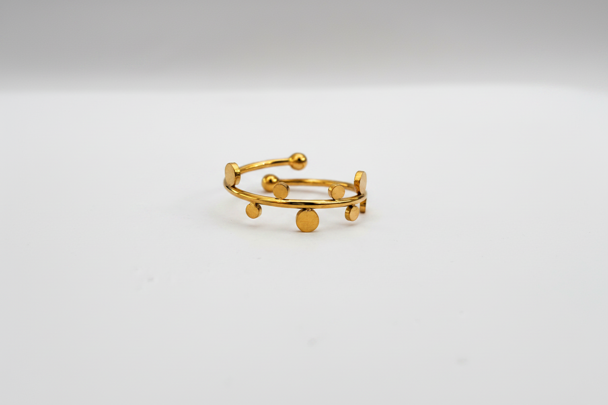 Bague Disques Dorés - vue 4