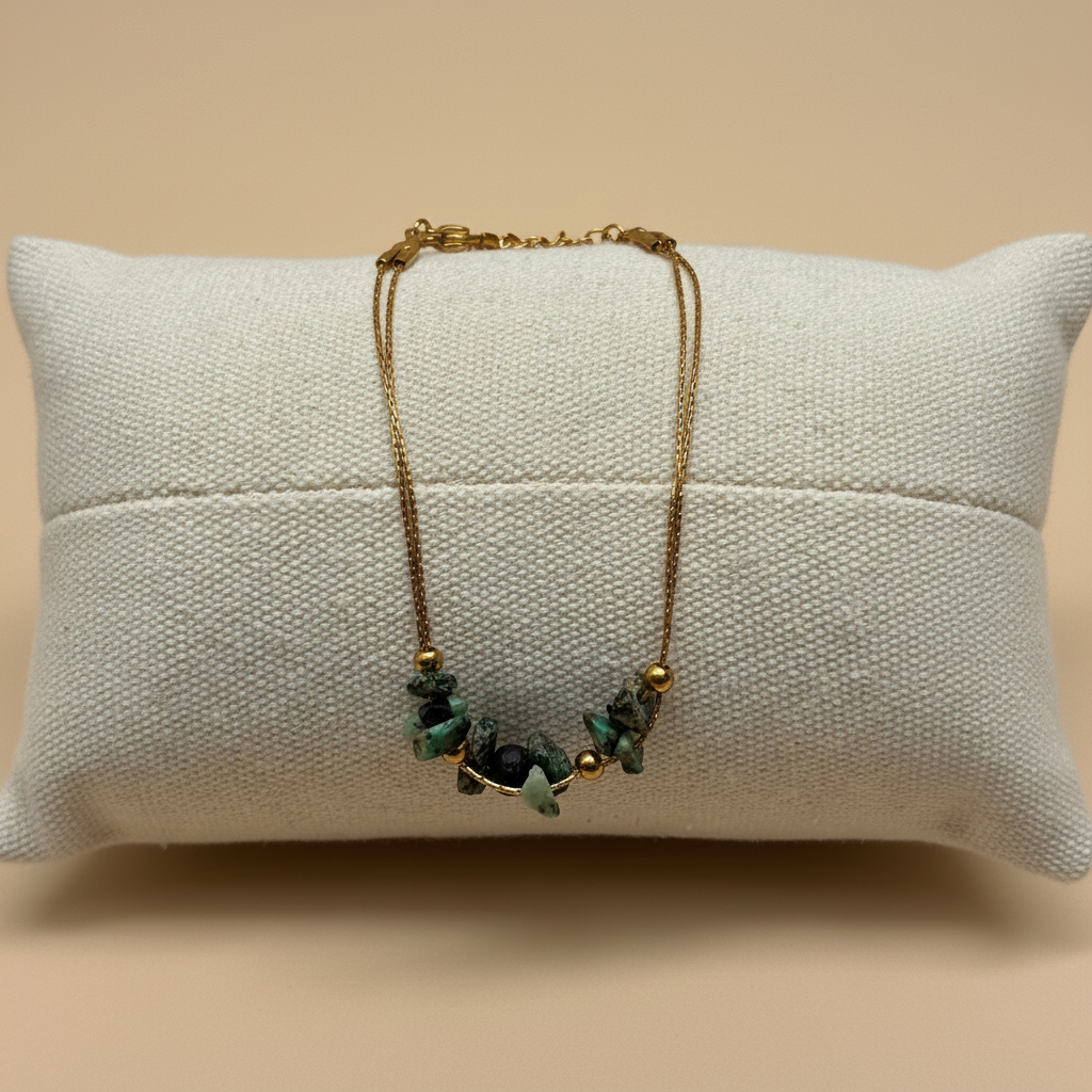 Bracelet émeraude coussin carré